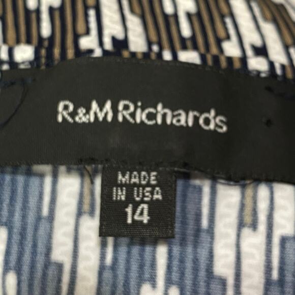 Vintage R & M Richard's Dress Size 14 Abstract Chevron Pattern Sleeveless - Picture 3 of 9